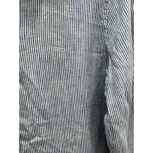 Quince Womens Linen Button Down Shirt Long Sleeve Pinstriped Blue White Size S - Picture 6 of 7